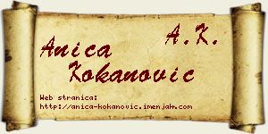 Anica Kokanović vizit kartica